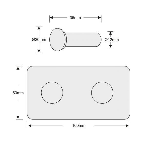 Wieszak samoprzylepny podwójny Inox N007