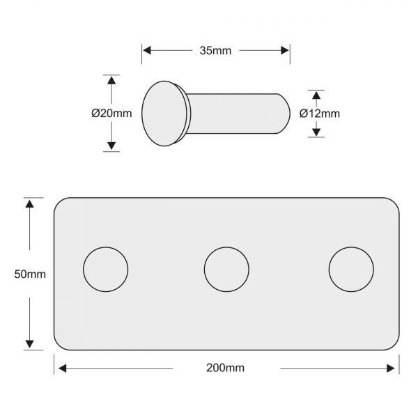 Wieszak samoprzylepny potrójny Inox N010