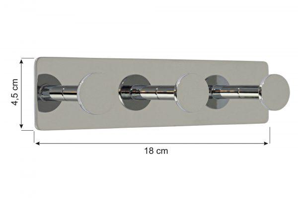 Wieszak samoprzylepny Seria 1, potrójny, stal nierdzewna polerowana