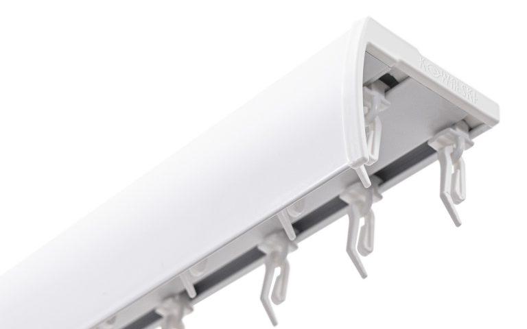 Szyna sufitowa aluminiowa biała podwójna z osłoną aluminiową