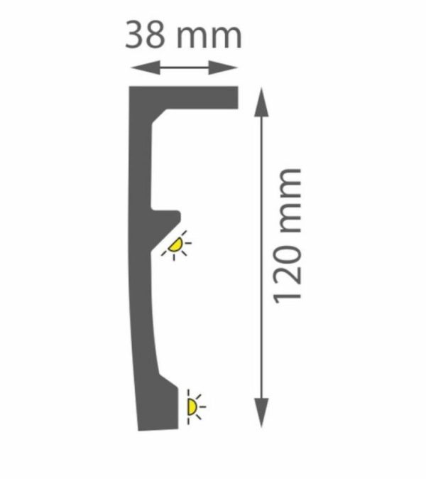 Listwa karniszowa LK-2 do LED z polimeru 12 x 200 cm - obrazek 6