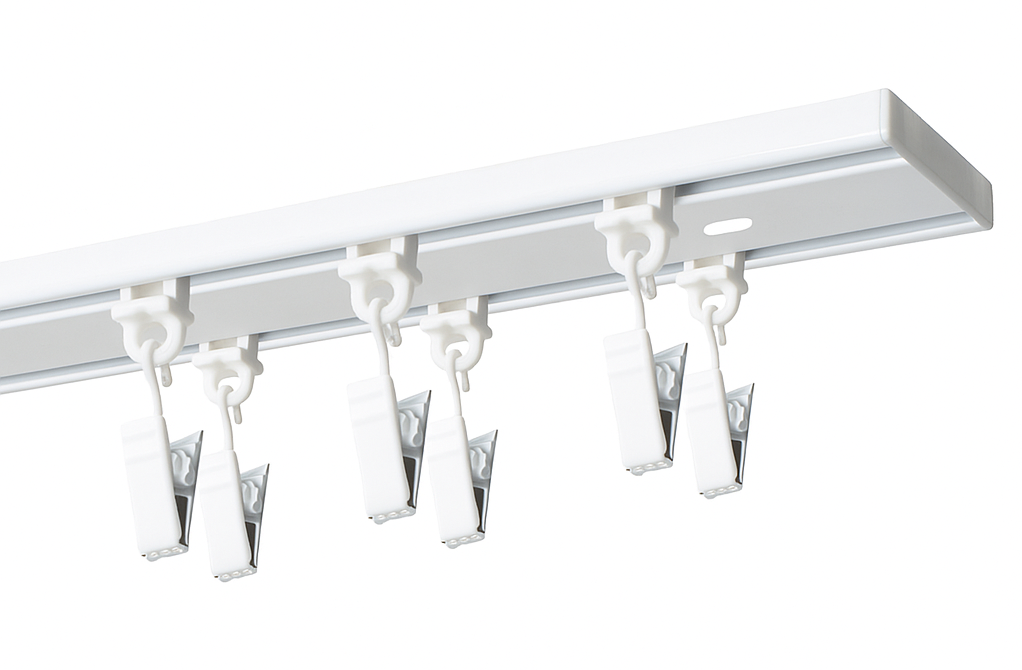 Szyna sufitowa aluminiowa biała podwójna mocowana na kołki rozporowe