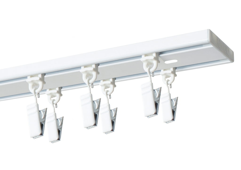 Szyna sufitowa aluminiowa biała podwójna mocowana na kołki rozporowe