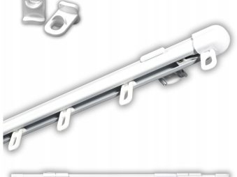 Karnisz Szyna Sufitowa Aluminiowa Teleskopowa 115-210cm Biała Rozsuwana