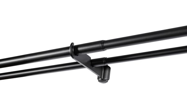 Karnisz rozsuwany podwójny Industrialny fi 19mm czarny mat 120 - 210 cm - obrazek 4