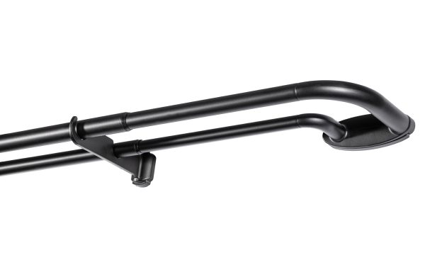 Karnisz rozsuwany podwójny Industrialny fi 19mm czarny mat 120 - 210 cm - obrazek 2