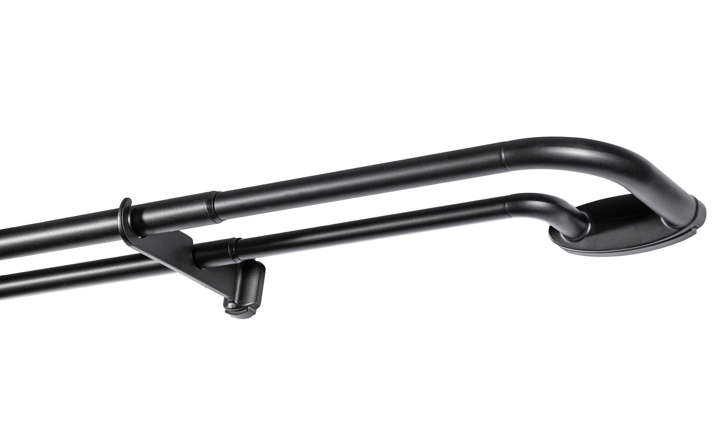 Karnisz rozsuwany podwójny Industrialny fi 19mm czarny mat 120 - 210 cm