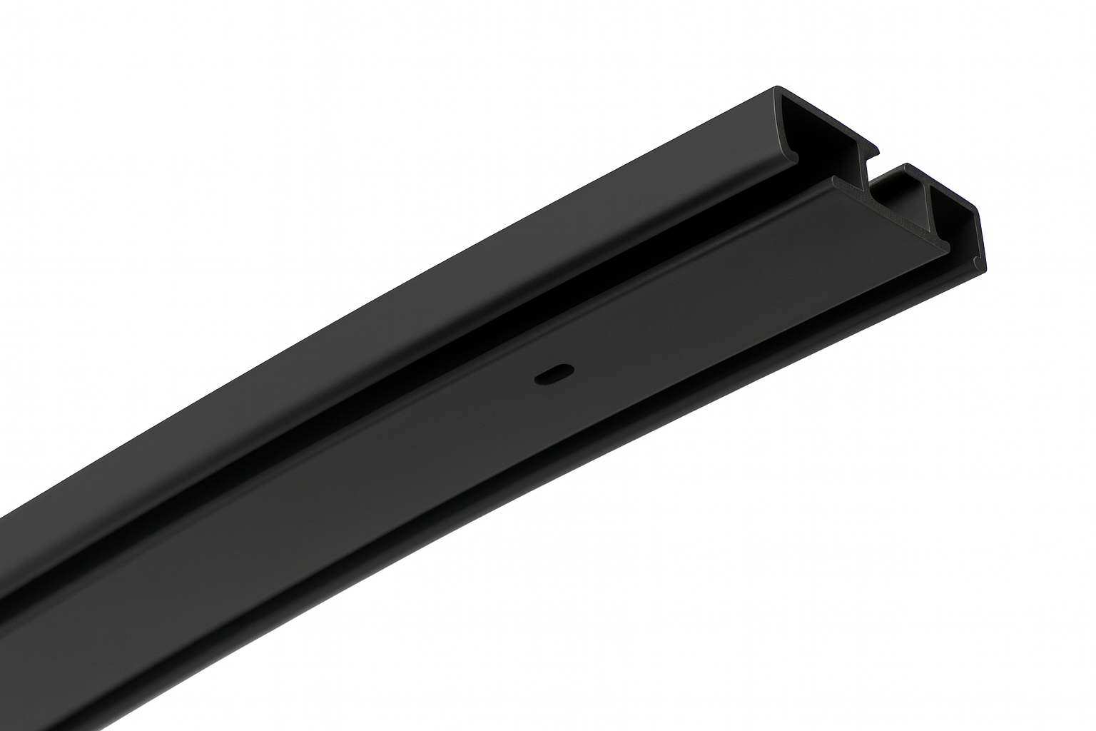 Szyna sufitowa aluminiowa czarna podwójna 150 cm z otworami montażowymi
