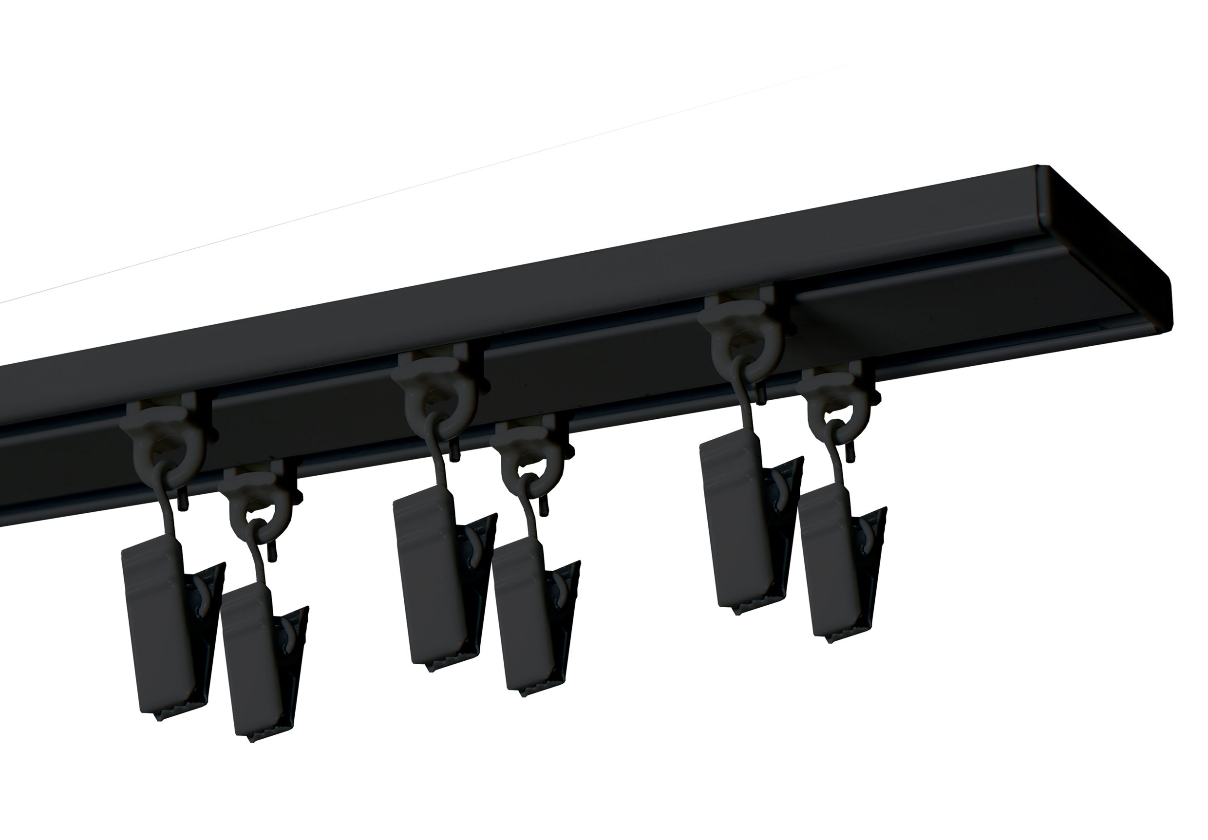 Szyna sufitowa aluminiowa czarna podwójna