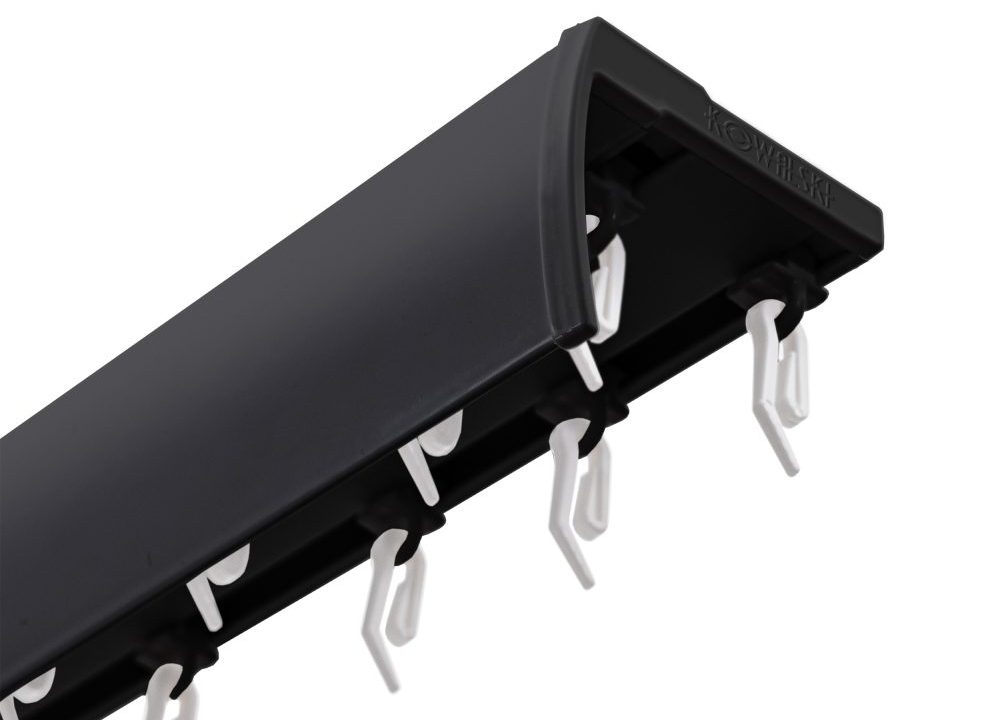 Szyna sufitowa aluminiowa czarna podwójna z osłoną aluminiową