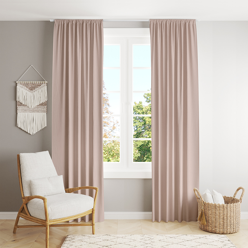 Zasłona zaciemniająca 140x270 cm na taśmie PUDROWY RÓŻ